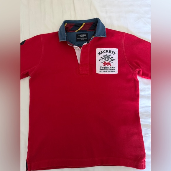 Hackett London Boys Red Long Sleeve Polo | Oxford Cambridge Boat Race | Size 7–8 - Picture 8 of 14